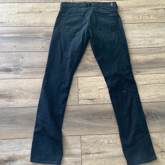 straight leg black jeans, good condition. small bleach stain back of left knee. - Picture 2 of 2